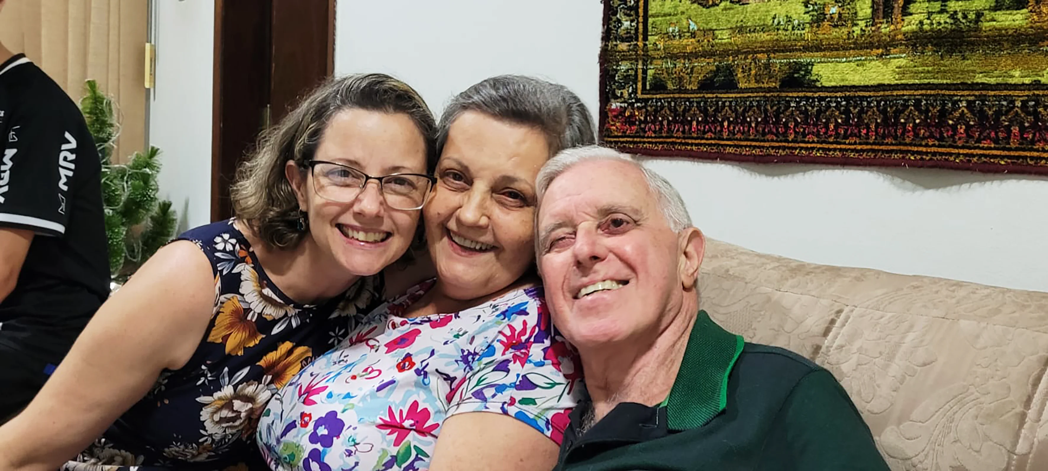 Renata Bernardo e os pais Renata Bernardo e os pais